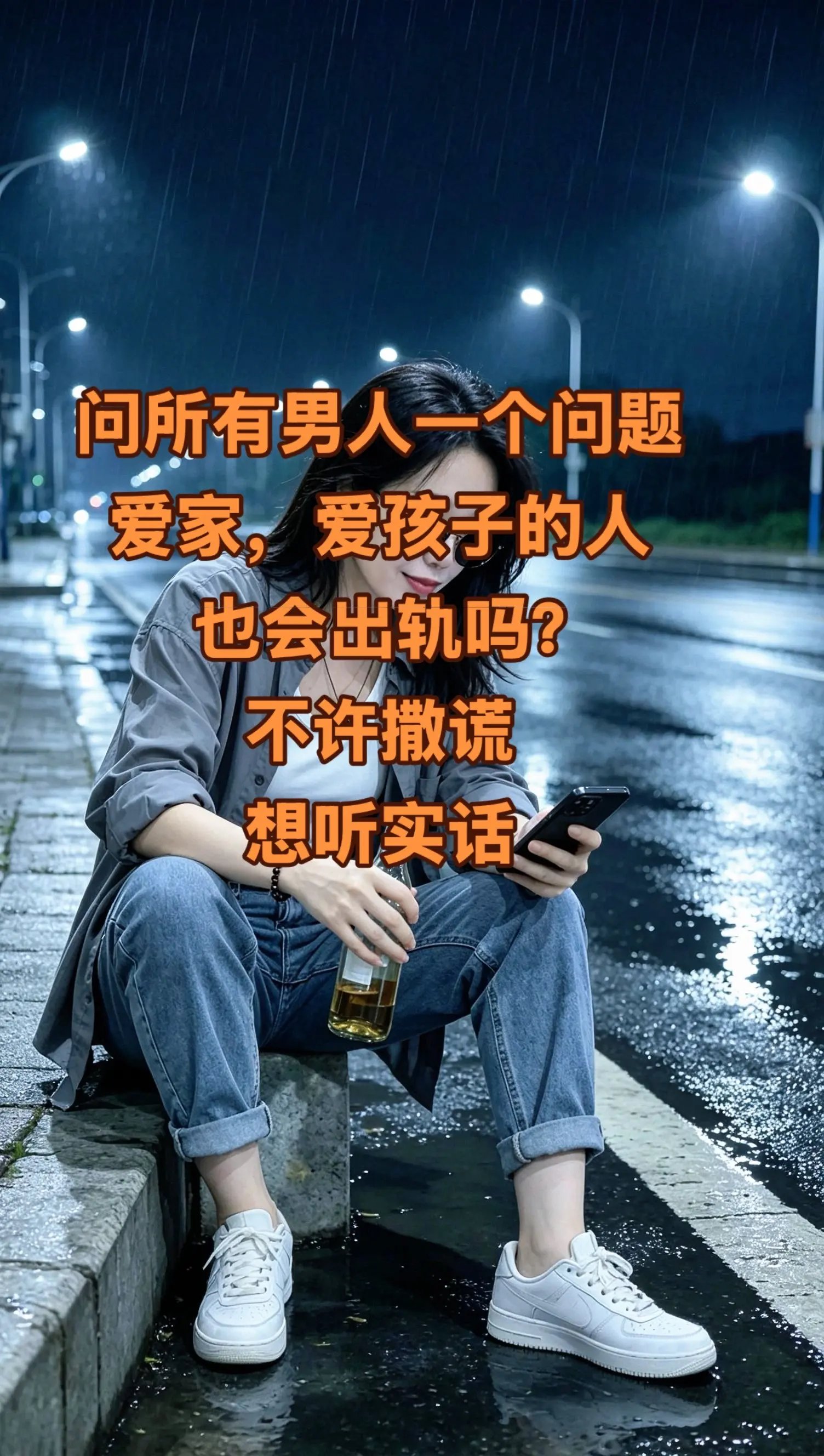 ai创作全新升级 AI雨夜落寞风