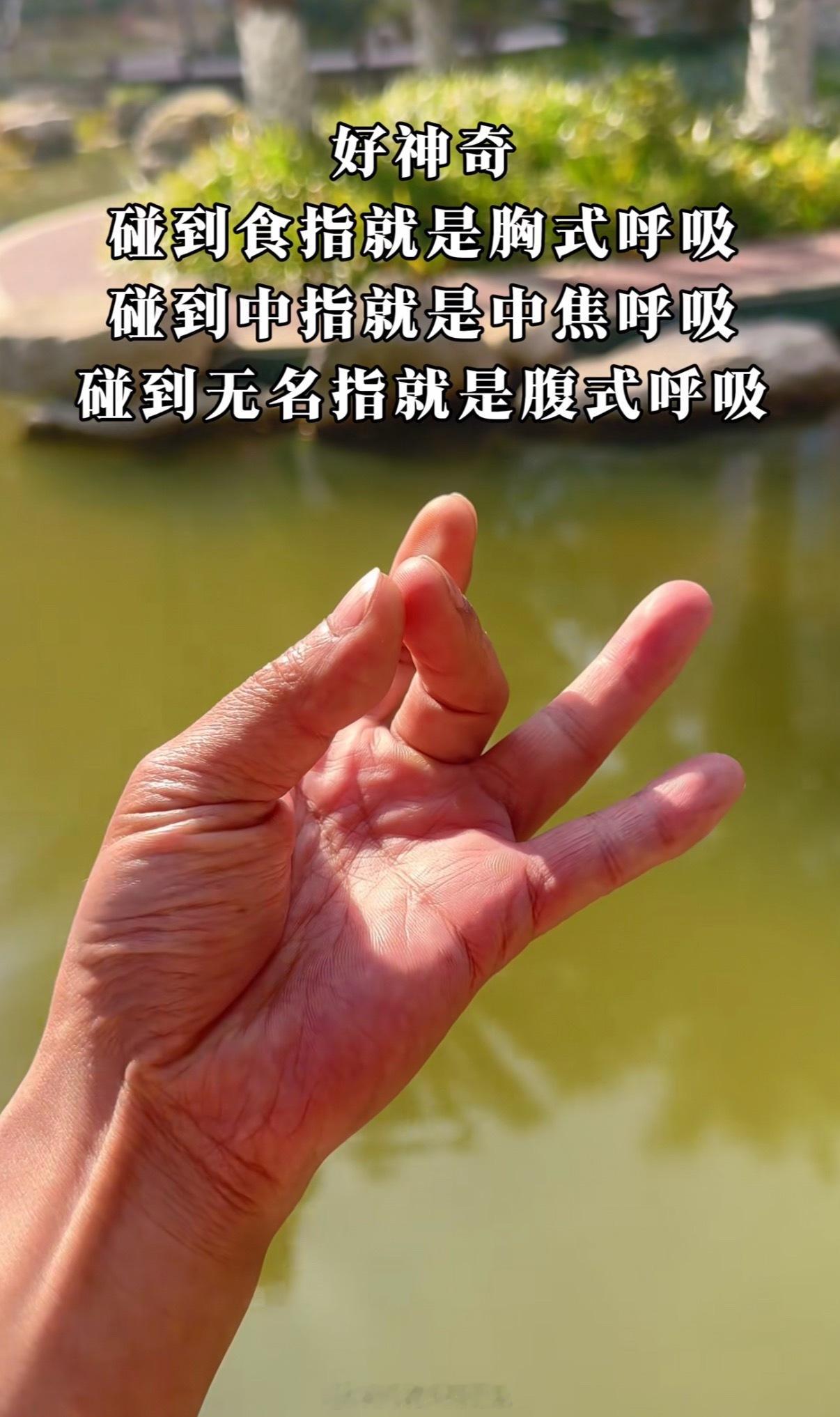 女子发现接触两根手指能调整呼吸好神奇，不是心理暗示，因为我连中焦在哪都不知道顺序