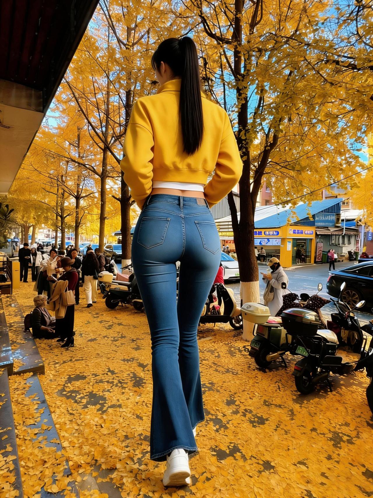 牛仔裤 昆明的冬天有多浪漫  昆明文林街的银杏黄了 为了人生不白活我们应该做什么