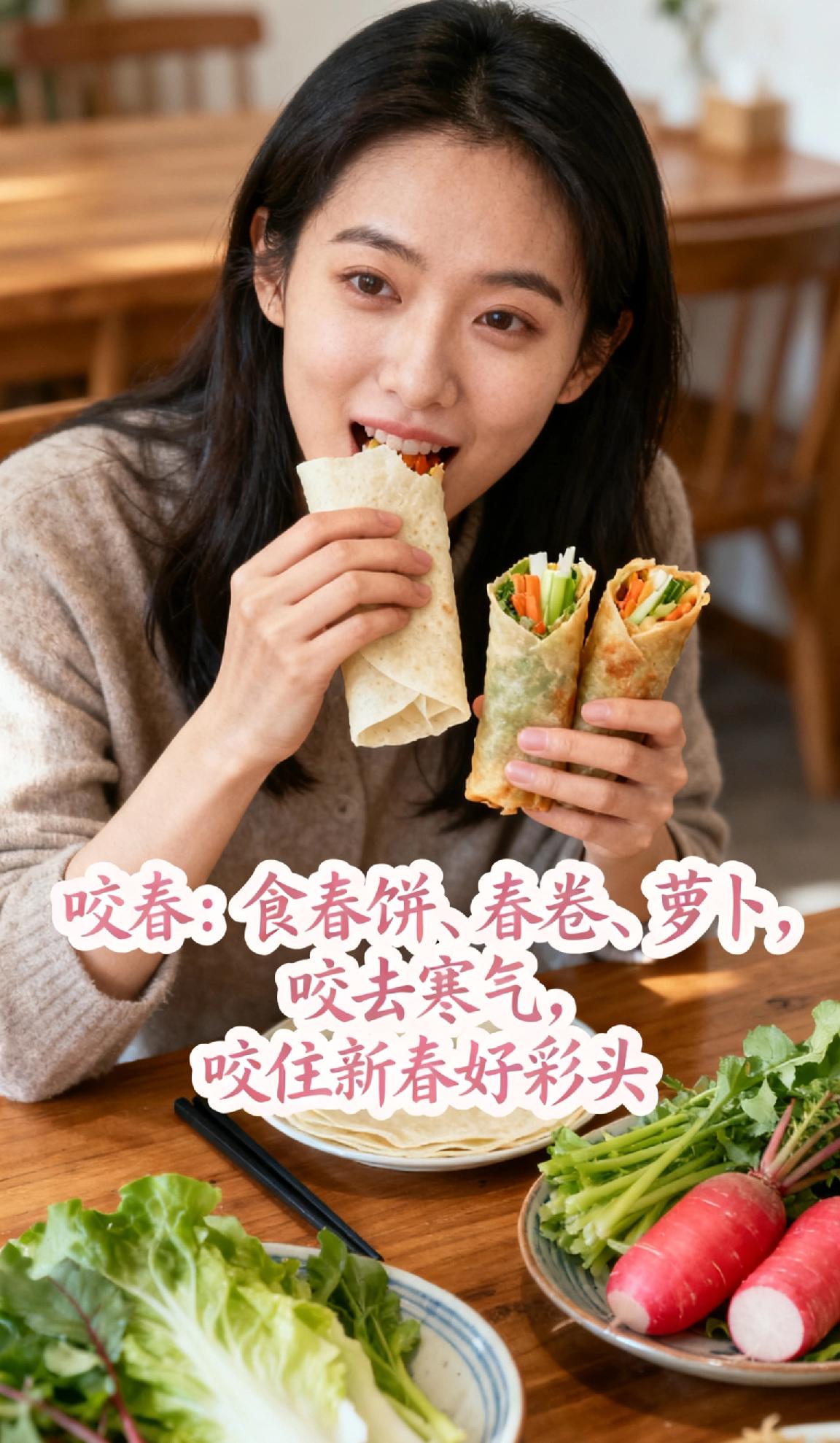 🌸咬春：食春饼、春卷、萝卜，咬去寒气，咬住新春好彩头
🥢打春：鞭打春牛，祈愿