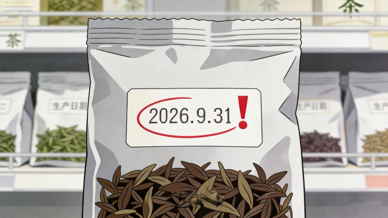 9月17日买回来的茶叶，生产日期印着"2026年9月31日"。

9月没有31日