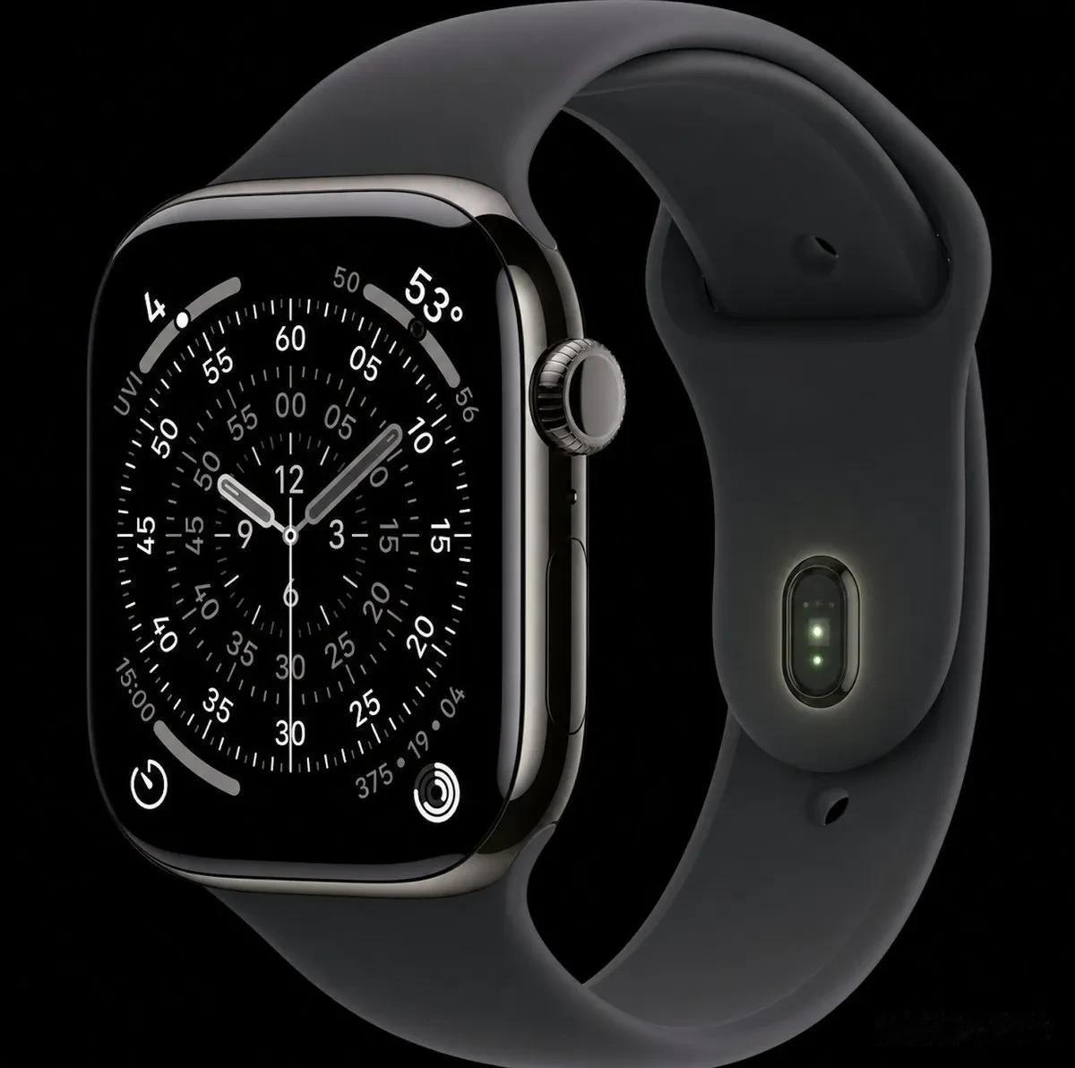 苹果测试新的健康传感器，集成在 Apple Watch 的硅胶表带中。