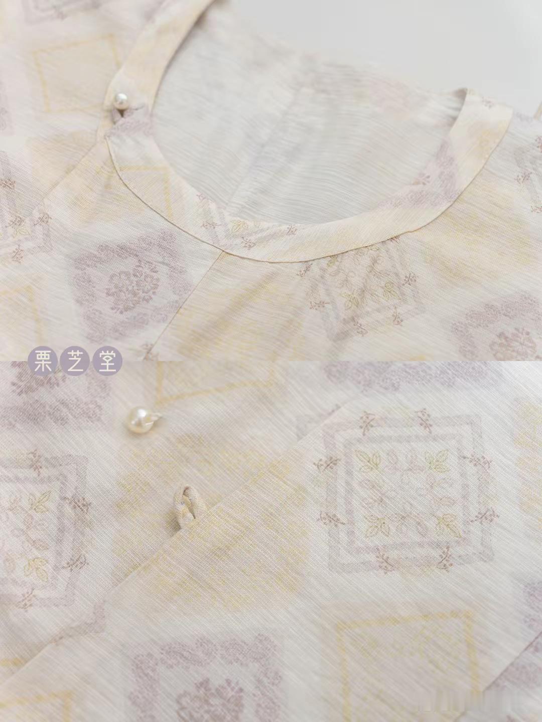 唐 | 穿圆领袍真的会很有松弛感。喜欢这个面料！垂垂软软非常舒适（当然这种路线的