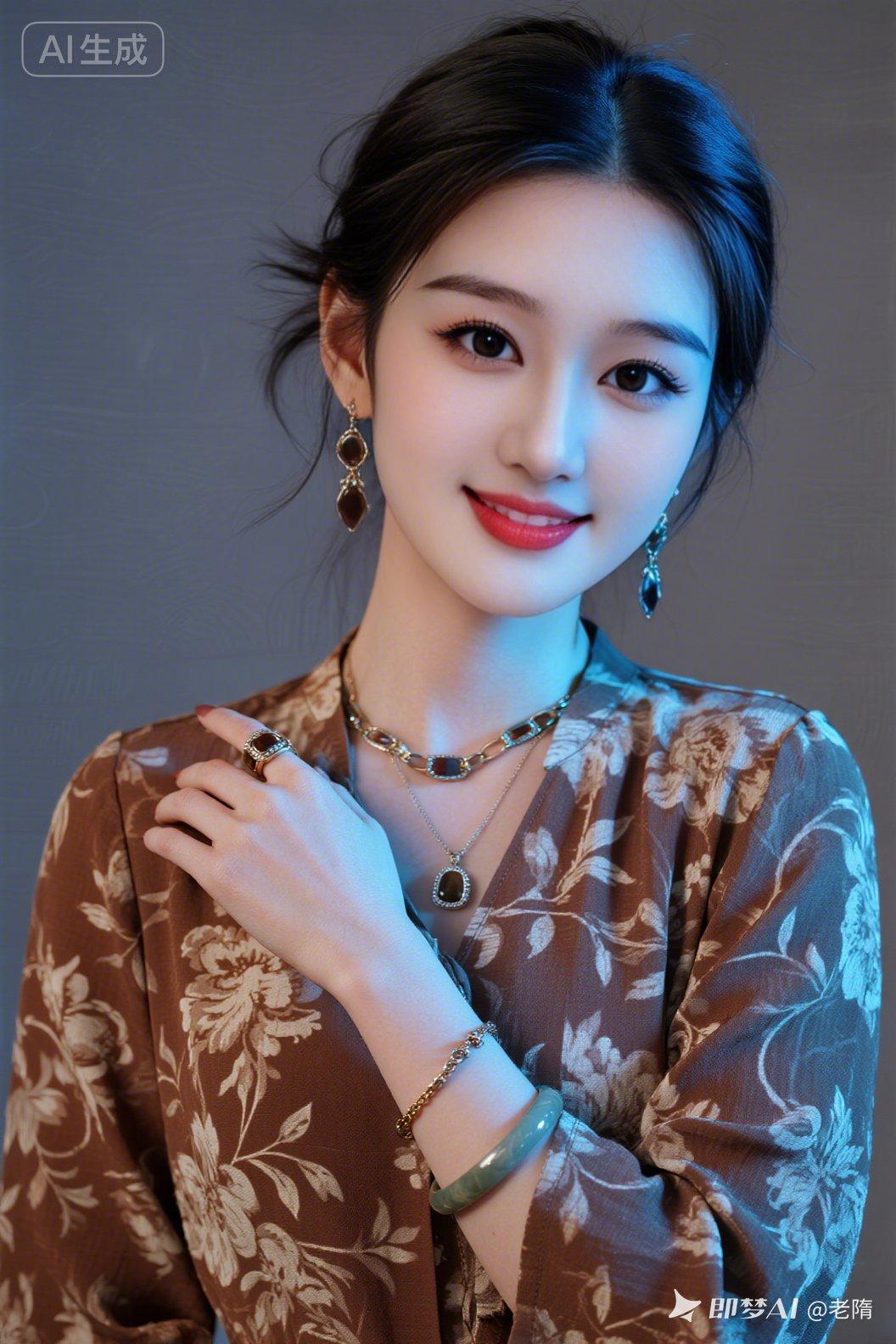 优雅气质，复古风穿搭，精致配饰点缀