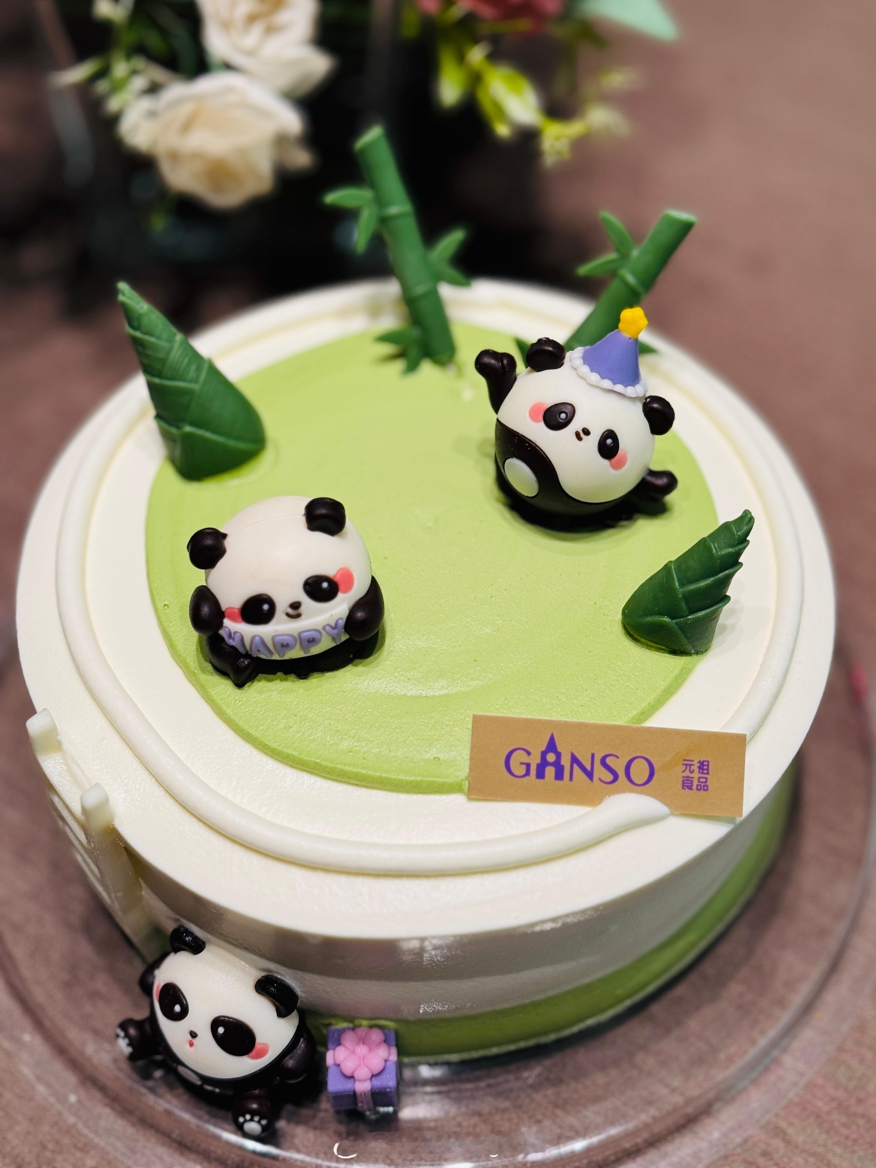 熊猫🐼团团圆圆鲜奶生日蛋糕蛋糕🎂真是好看又好吃啊😋春日自驾图鉴饿瘦和运动瘦