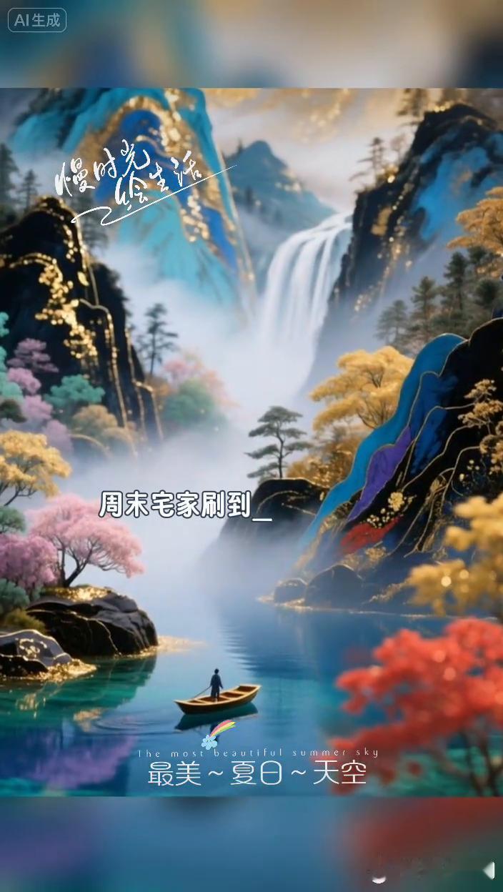 最美夏日天空。
周末宅家刷到这幅绝美山水图，感觉眼睛都被净化了，心也跟着静下来平