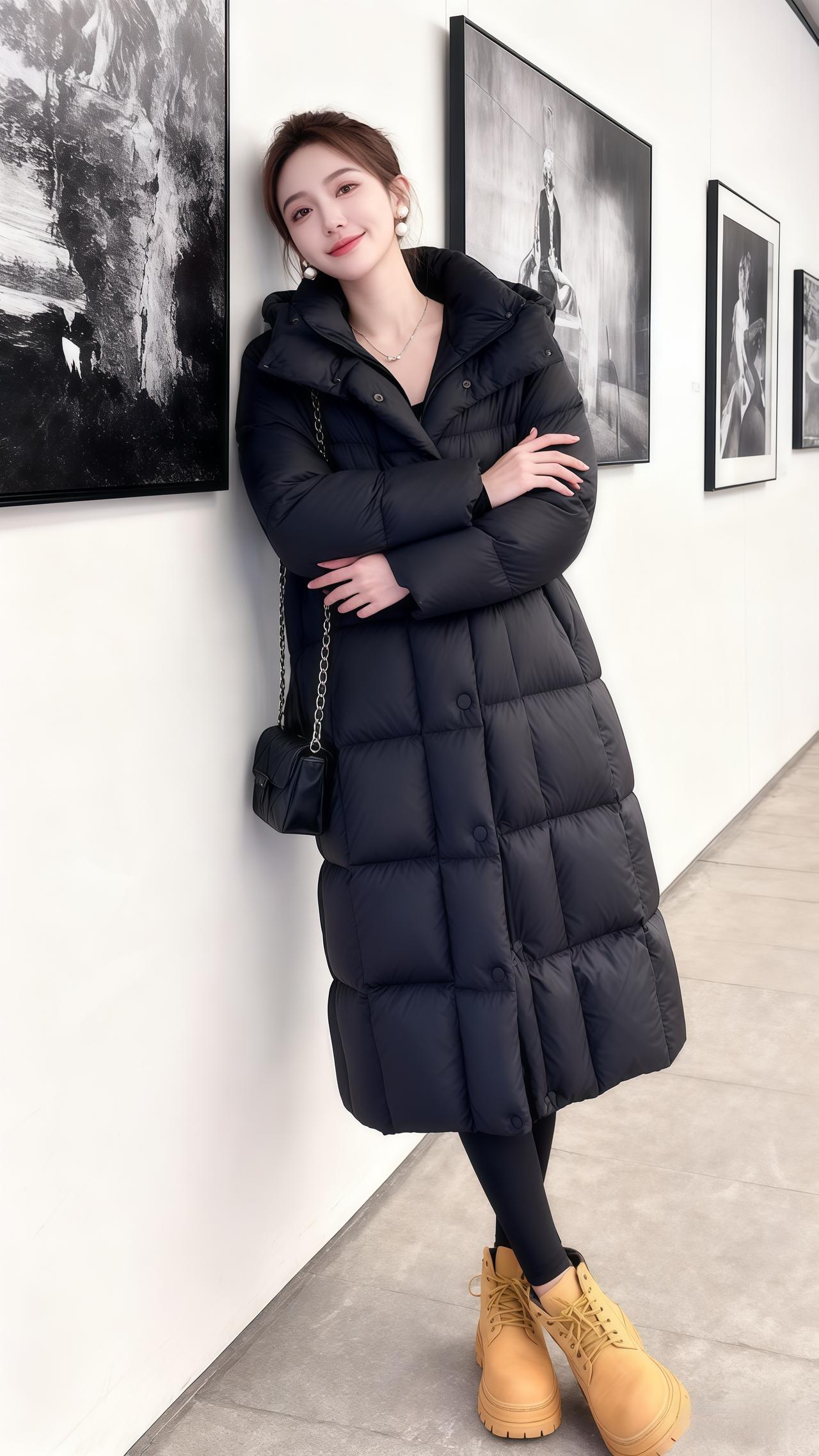 穿搭搭配 黑色穿搭 黑色高级感穿搭 羽绒服韩系穿搭