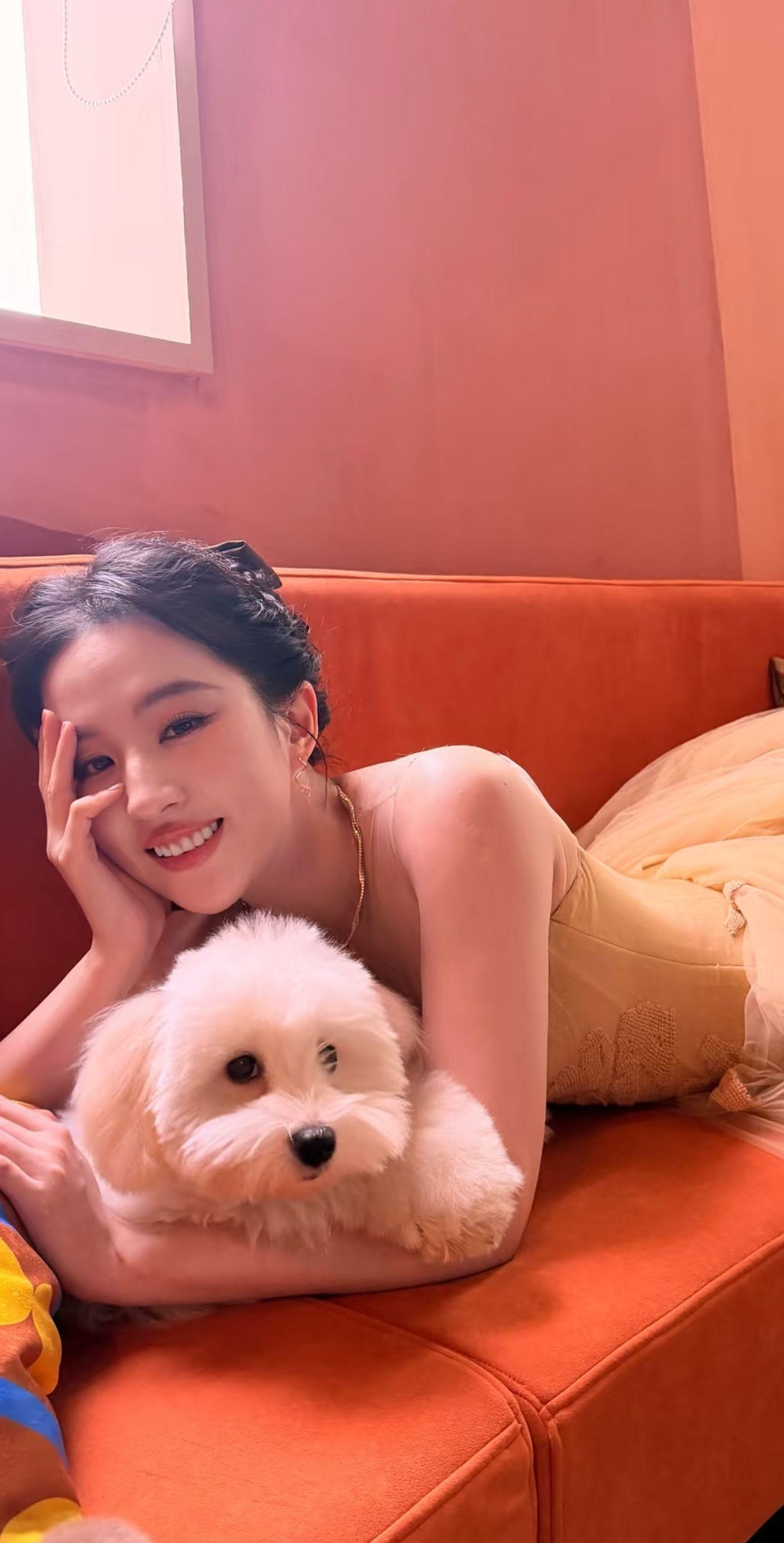 刘亦菲快乐的刘亦菲与小狗