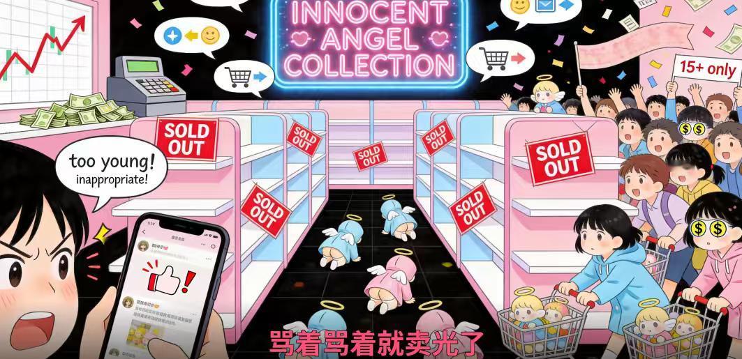 名创优品“露屁股”手办售罄引争议：纯真还是擦边？网友吵翻了
一款29元的盲盒手办