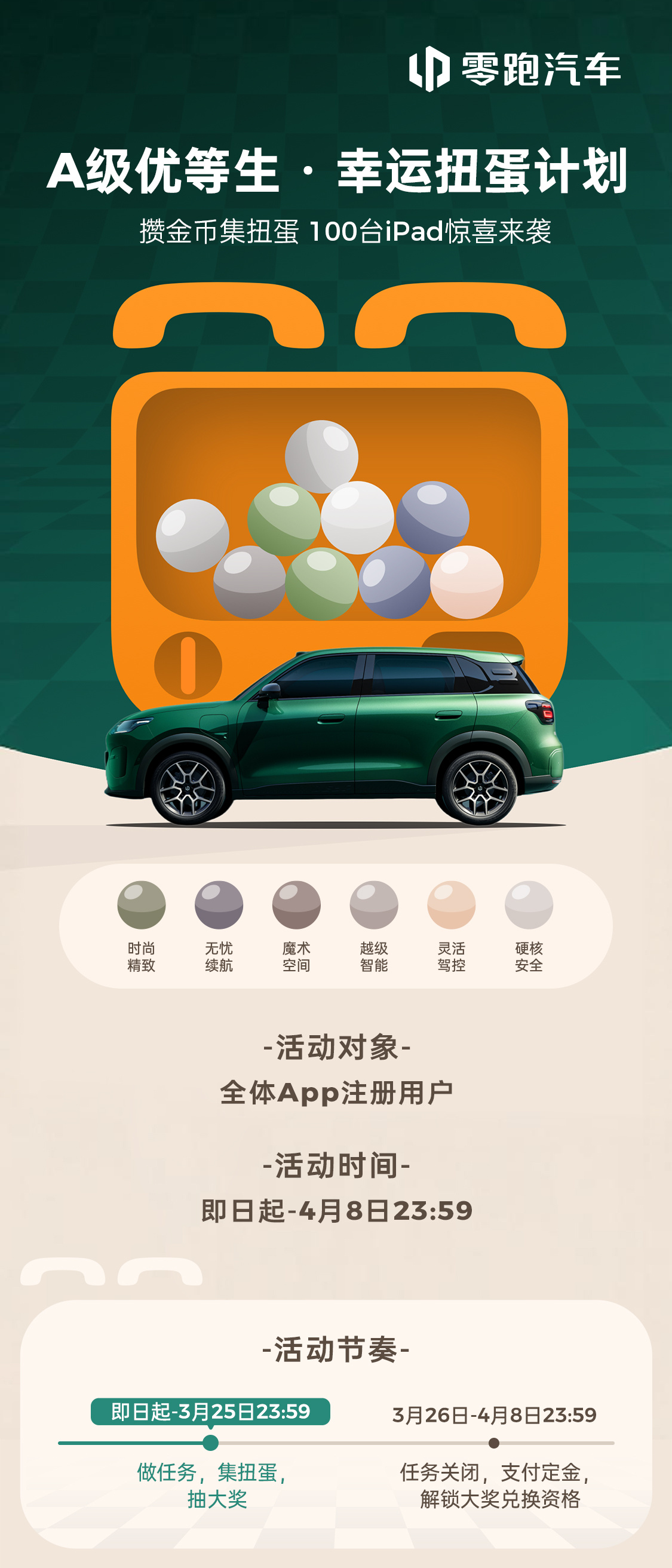 趣味集扭蛋，11台iPad等你赢零跑A10幸运扭蛋计划开启👀即日起-3月25日