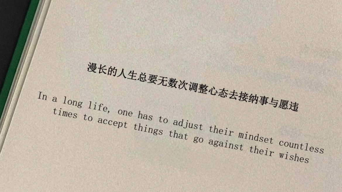 漫长的人生总要无数次调整心态去接纳事与愿违 