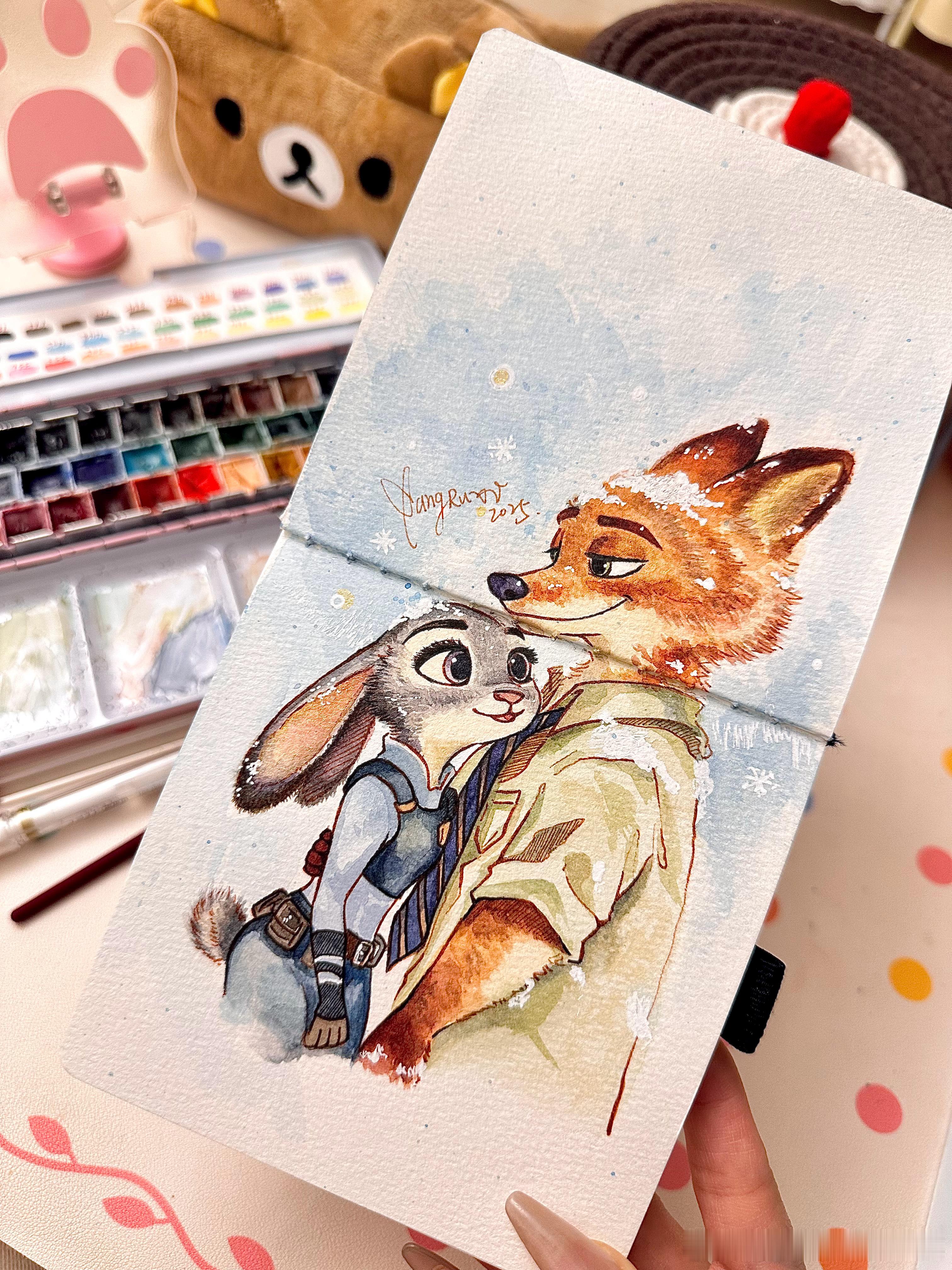 🦊🐰：尼克狐尼克你被捕了！！（画了好多回这两只了 唯一磕的CP！   我觉得