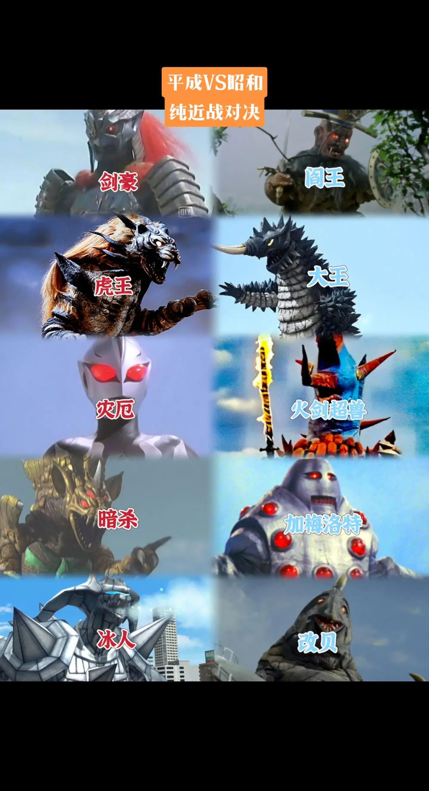 奥特曼怪兽平成系列