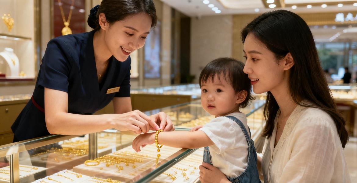“试戴金镯10秒竟要赔千元？”这离谱要求你听过吗？近日一妈妈带孩子逛金店，试戴时