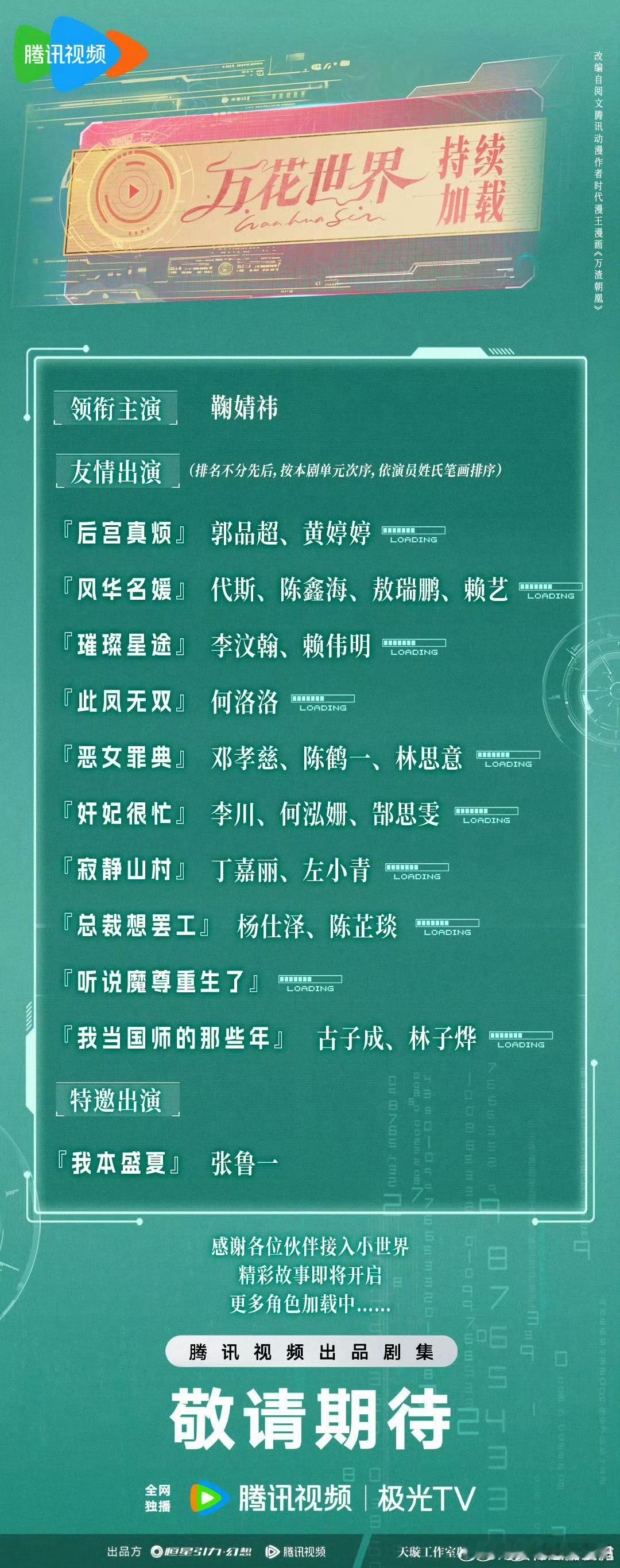瓜顶爆料，万花世界不太乐观啊，到底是20集每集85分钟还是85集每集20分钟