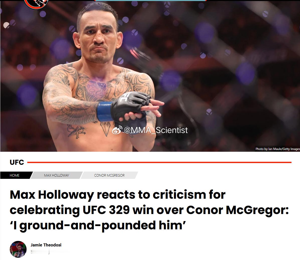“天佑”麦克斯·霍洛威（Max Holloway）被质问，为什么这样赢“嘴炮”康