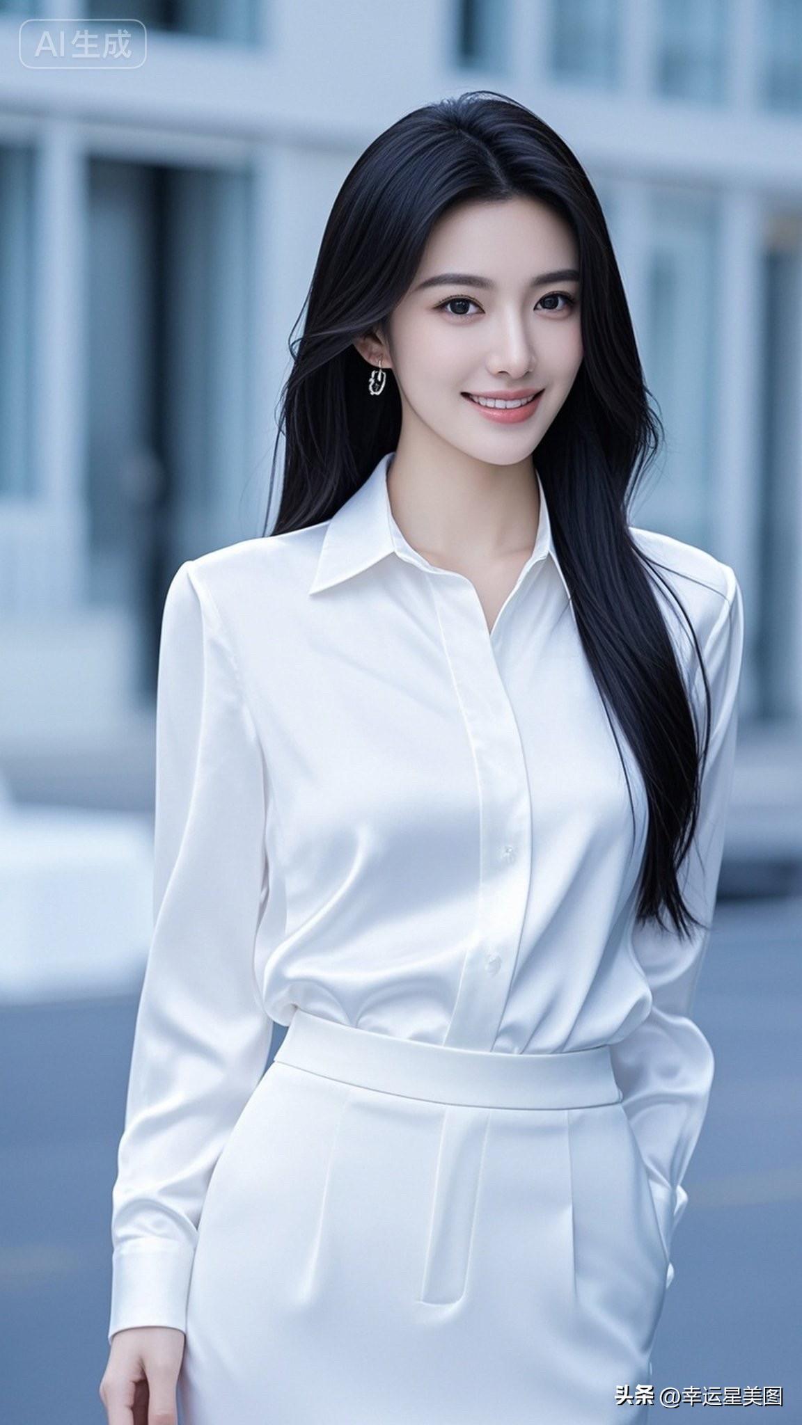 都市白领风范，优雅白裙穿搭，尽显时尚魅力！