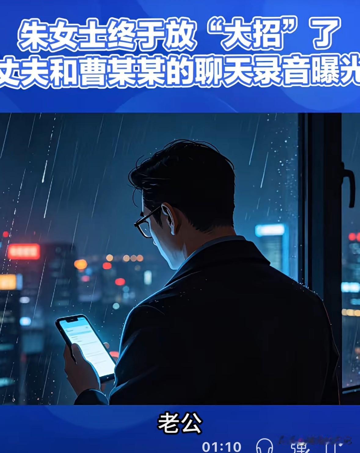 朱女士深夜发出丈夫和小三的录音，录音里面，唐先生对小三是无微不至的关心，两个人相