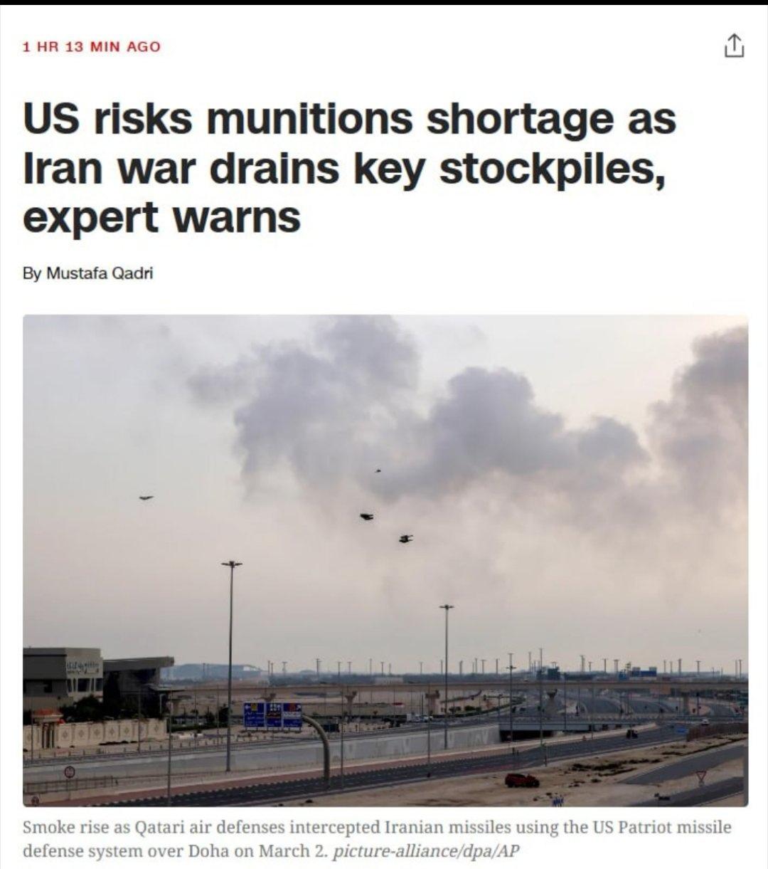 据美国有线电视新闻网（CNN）报道，一位专家表示，美国可能在伊朗战争期间消耗了其