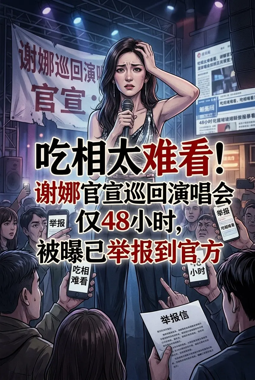 吃相太难看！谢娜官宣巡回演唱会仅48小时。被曝已举报到官方