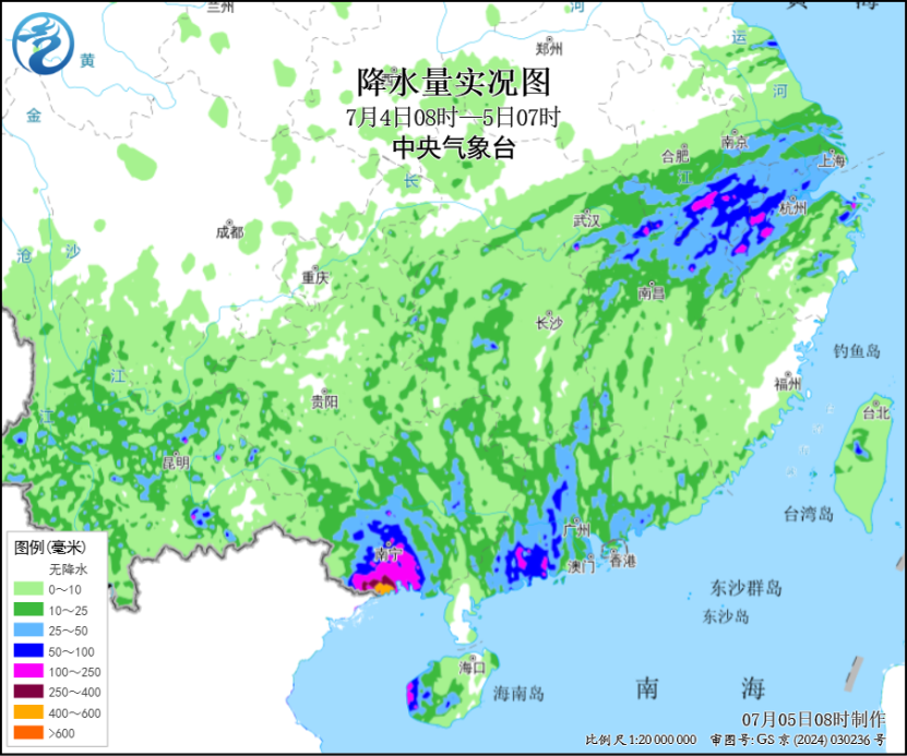 未来三天广西局地有特大暴雨 华北黄淮等地强对流天气显著