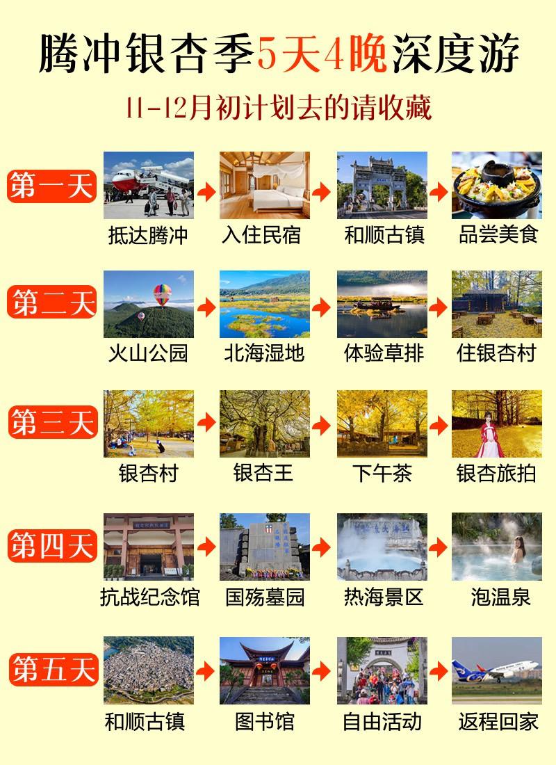 腾冲5天4晚旅游行程规划 腾冲银杏村旅游攻略