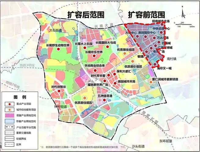 广州番禺万博商务区于2006年始建，在2023年4月正式扩容至7.2平方公里。截