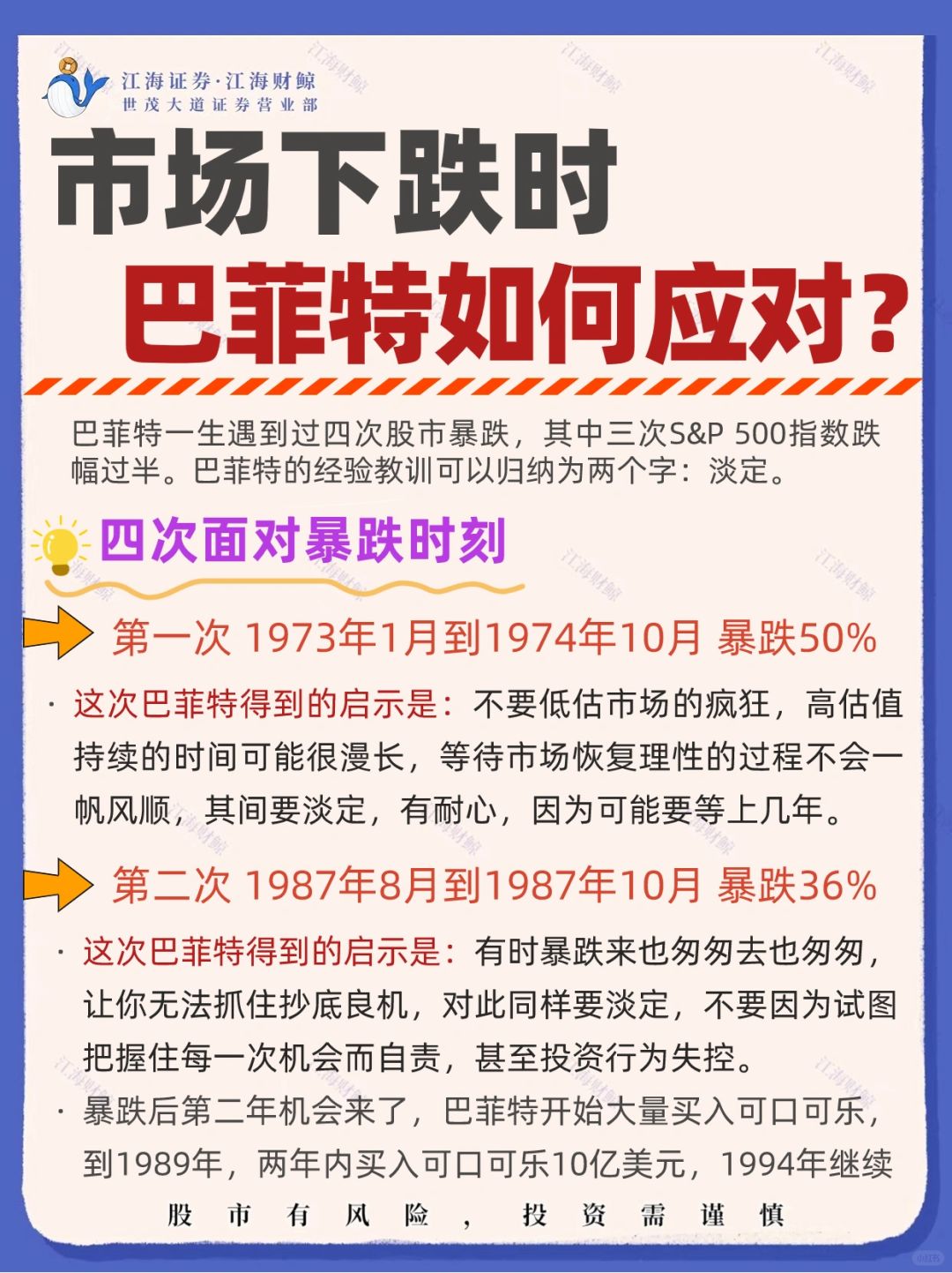 🔥市场下跌，巴菲特如何应对？