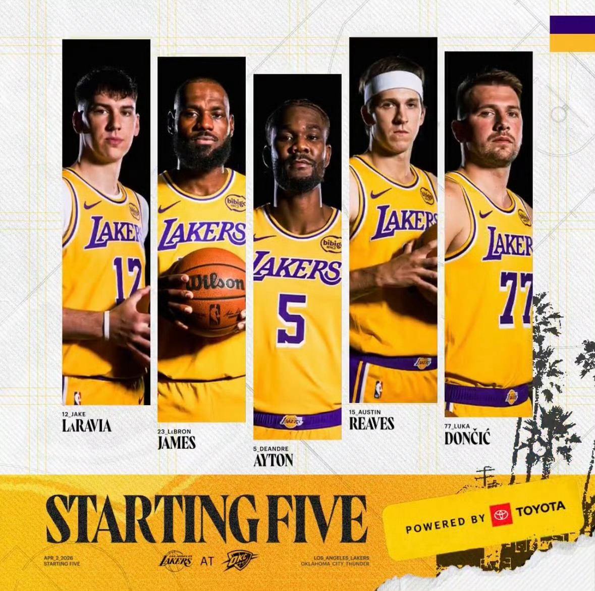 上午9点半！湖人vs雷霆  10点骑士vs勇士 🔗观赛：网页链接湖人首发：东契