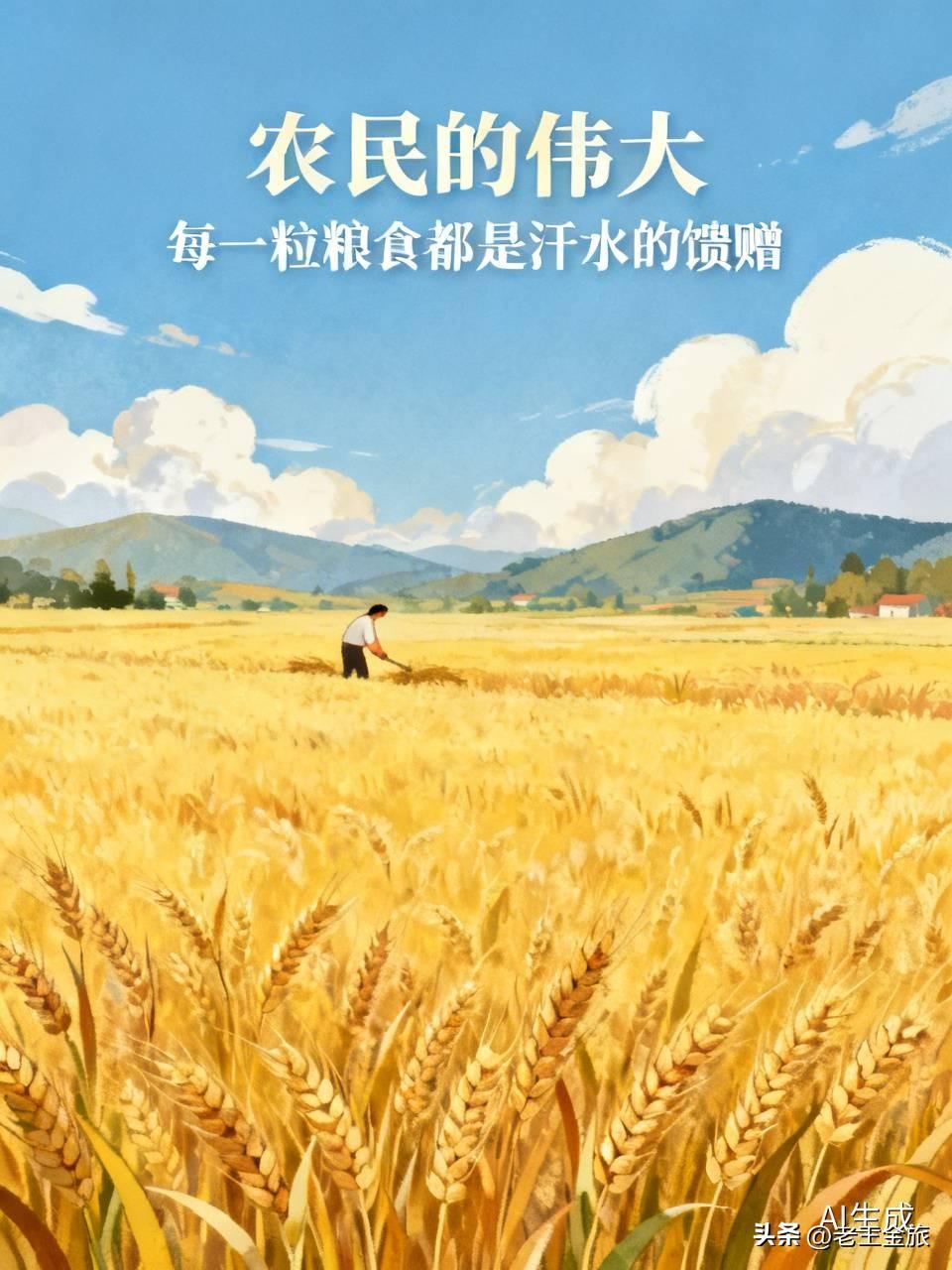 你能体会农民的伟大吗? 农民真的太伟大了！就拿种粮食来说，他们天没亮就下田干活，