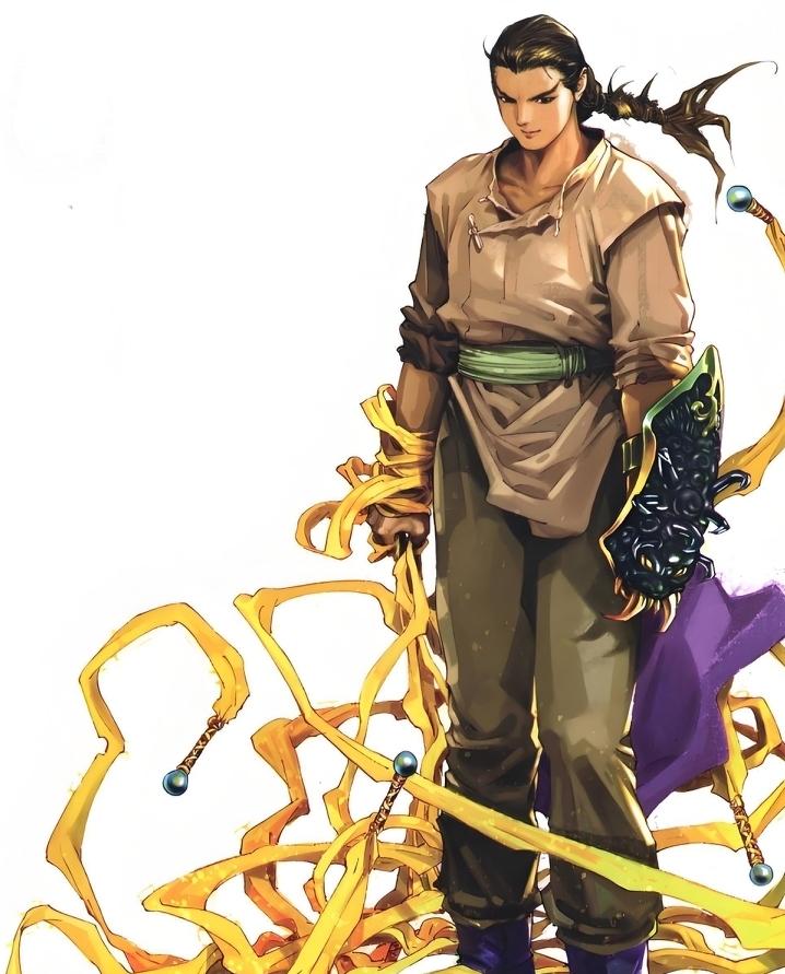 《书剑恩仇录》中，陈家洛怪异至极的兵器剑盾珠索，样子应该就是漫画这样吧！

在武