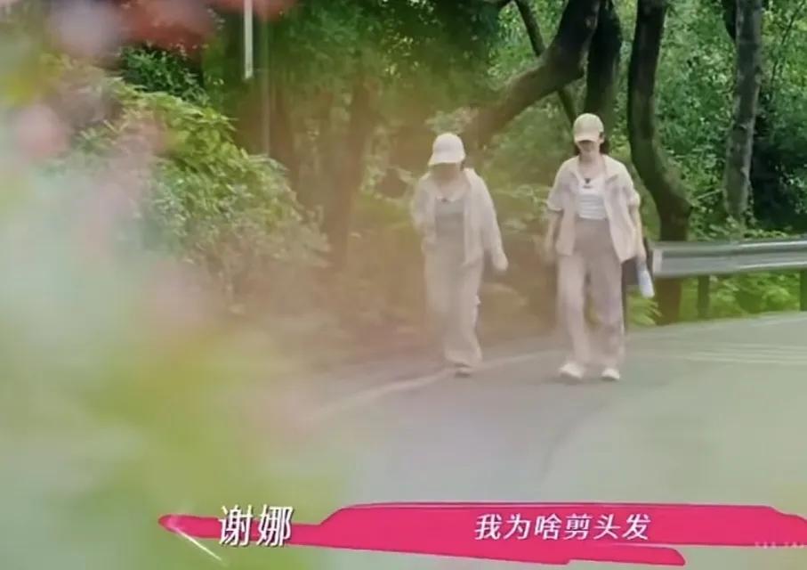 谢娜自爆为什么剪短发，说：“我为啥剪头发，我带着孩子去三亚游了泳，就会在旁边，有