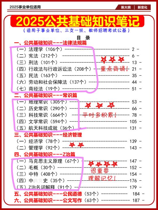 25公共基础知识笔记背诵🌈2周背完冲80+！