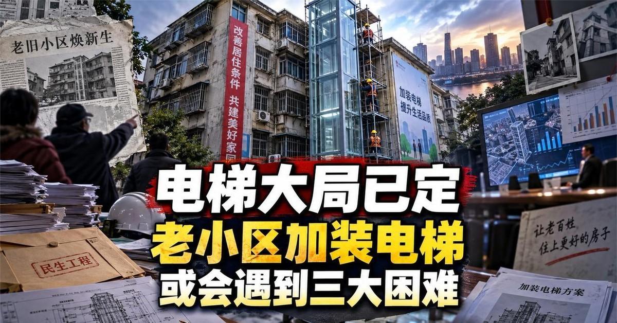 老旧小区加装电梯，乍看难在筹钱，真正推进时才会发现，邻里意见能否统一、楼体条件是