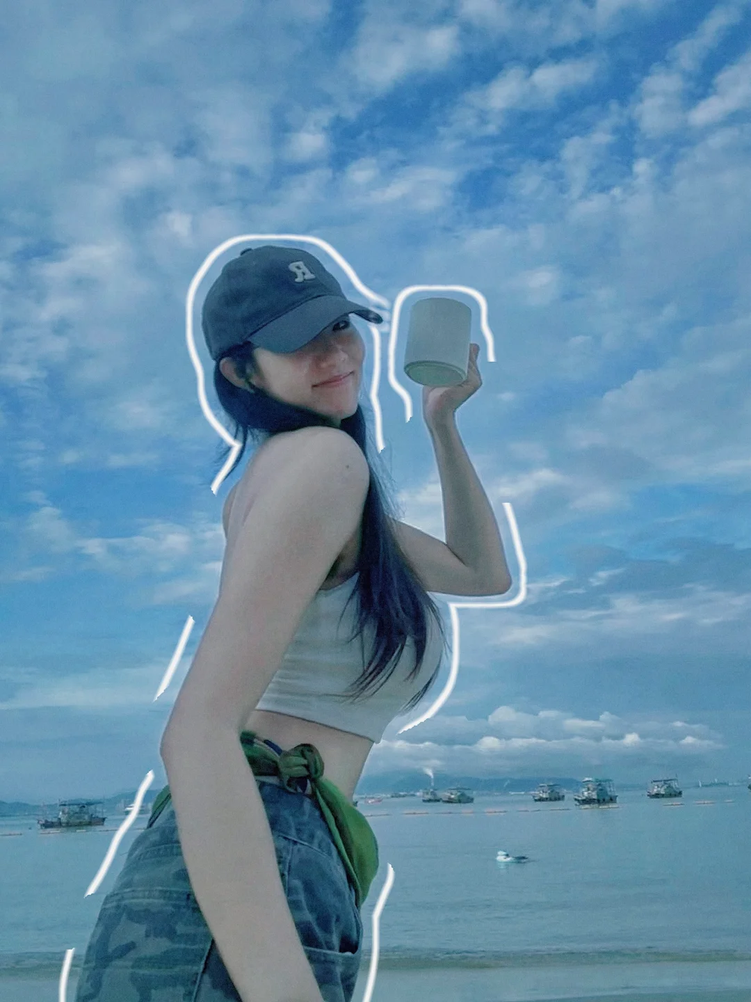 把烦恼丢进海里，把快乐装进杯子里。🌊