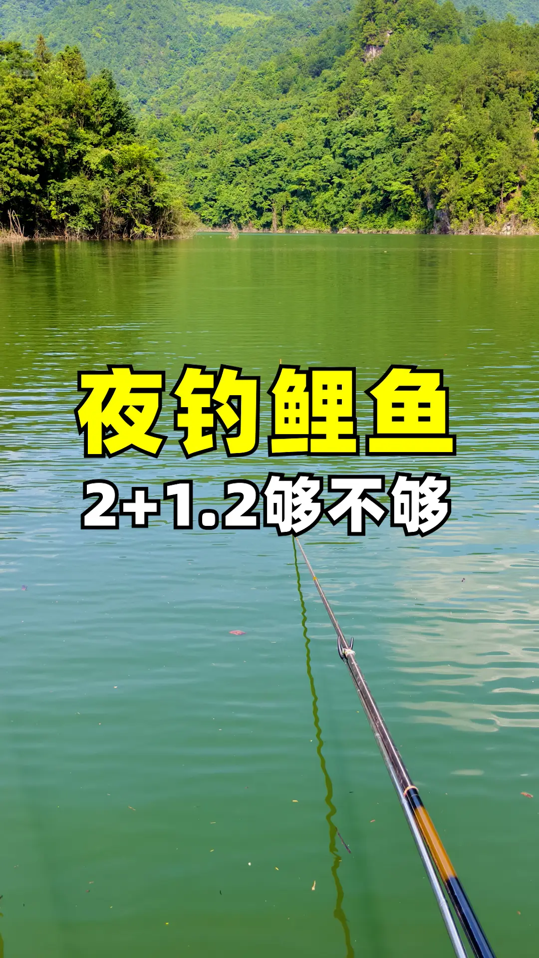 夜钓鲤鱼，线组2+1.2，目标鱼七八斤大鲤鱼，3克夜光漂调平水钓二目。...