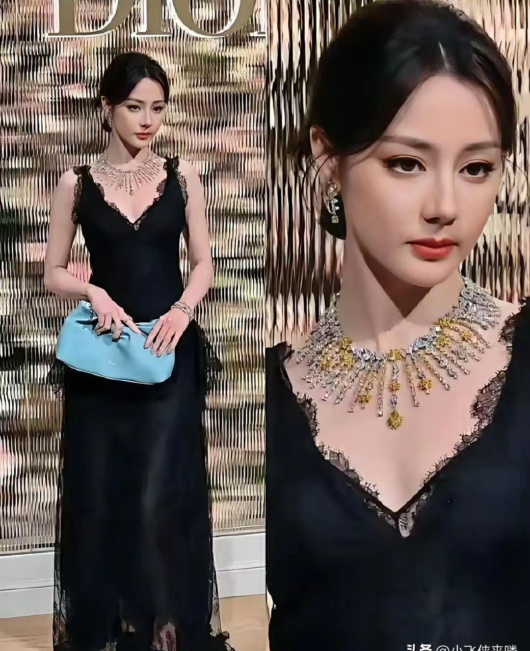 她摔碎了那个叫“甜妹”的玻璃罩子。
昨晚迪奥晚宴，迪丽热巴一身黑裙走出来，全场倒