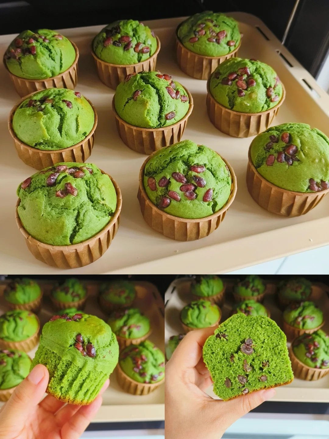 随便搅一搅就超级好吃的抹茶蜜豆麦芬蛋糕