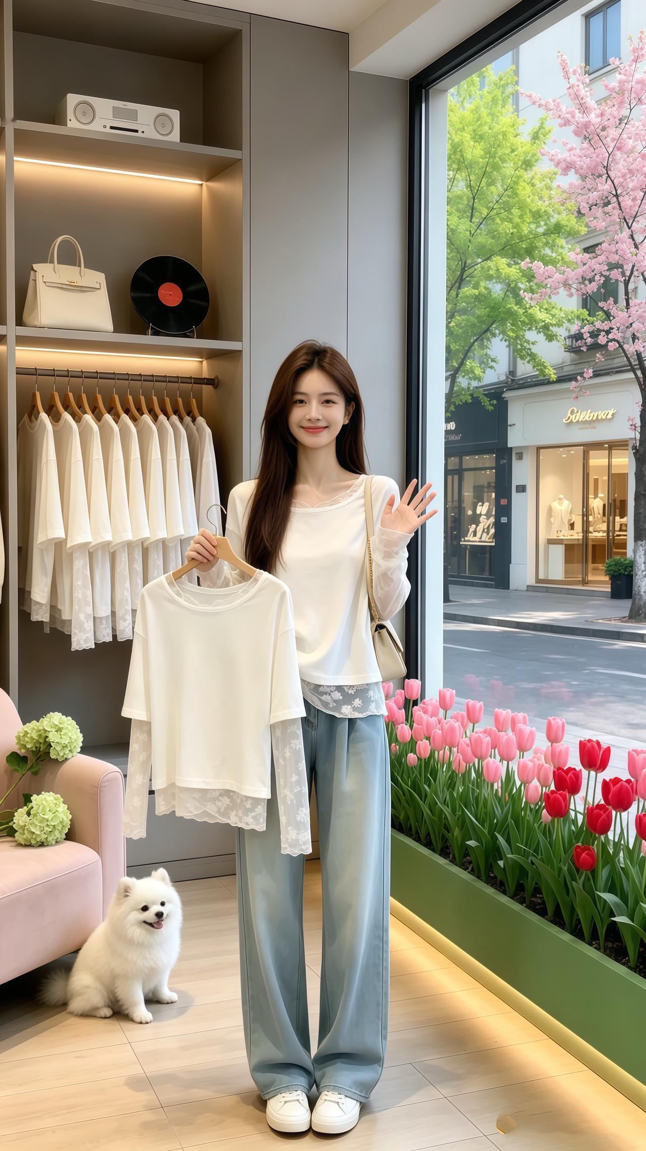 蕾丝拼接t恤 洋气减龄 休闲百搭 谁穿谁好看