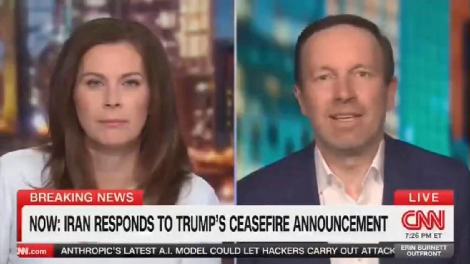 美国参议员墨菲公开抨击特朗普，称其在美伊谈判中事实上同意将霍尔木兹海峡控制权交给