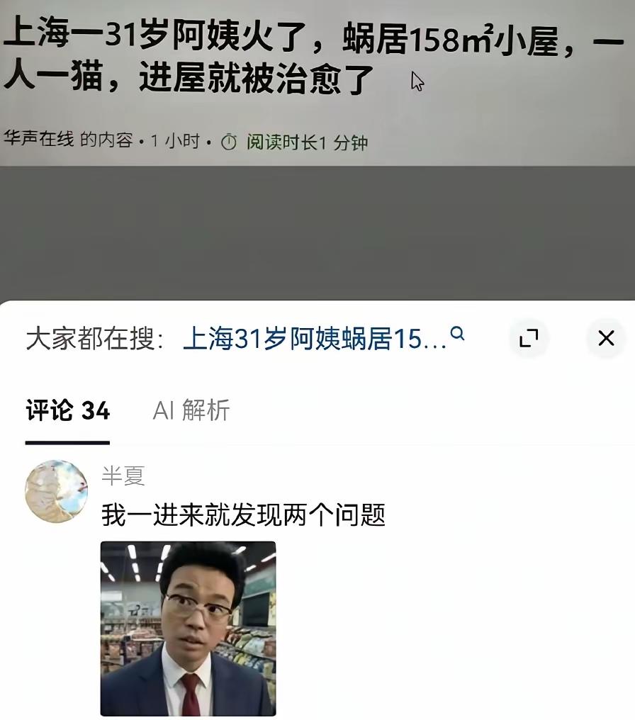 这是什么虎狼之词？上海一31岁阿姨火了，蜗居158㎡小屋，一人一猫，进屋就被治愈