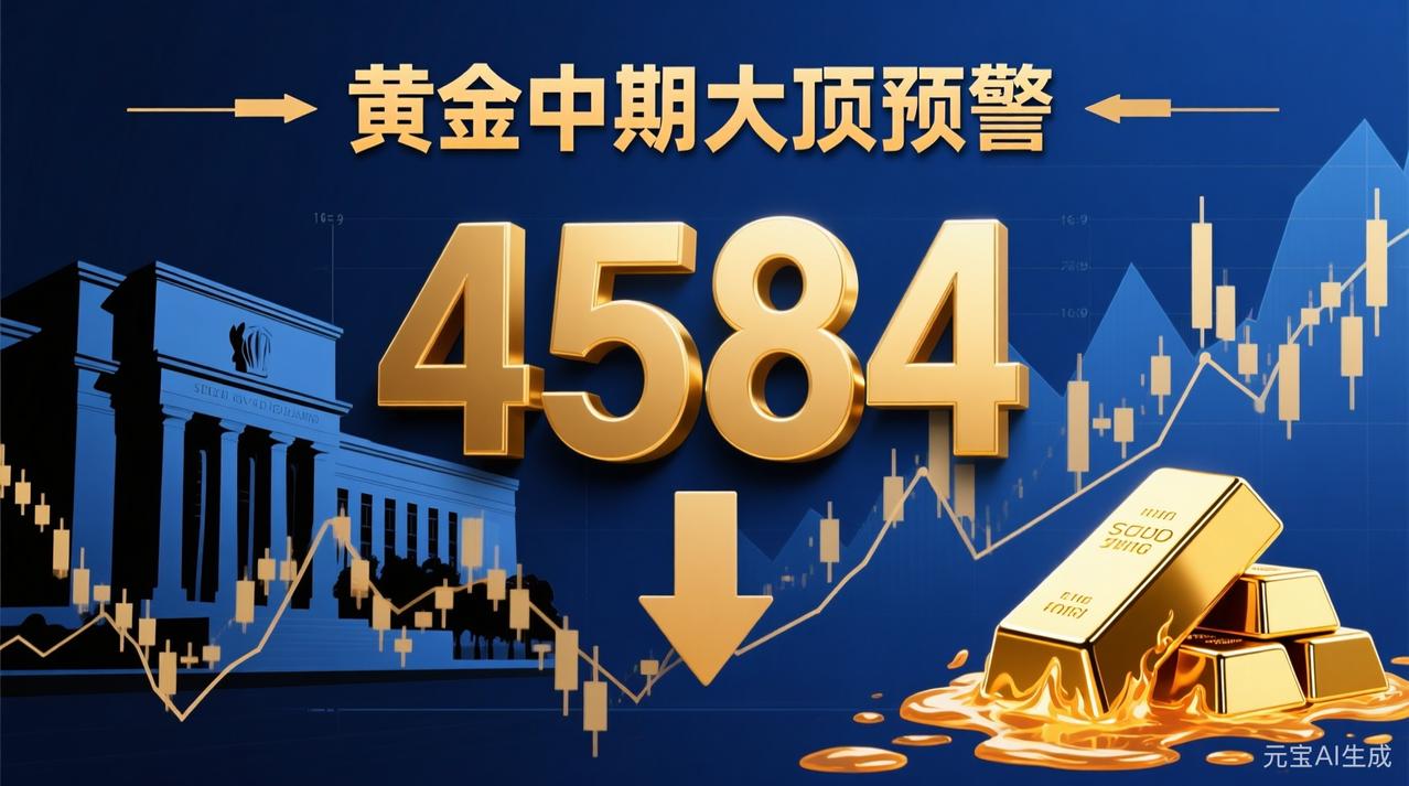 4584，必定是这轮黄金行情的中期大顶！
最近黄金一路高歌猛进，气势如虹，但到了