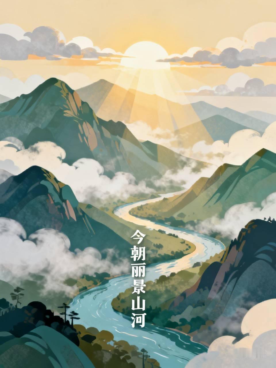 寓意历经风雨洗礼，山河景致愈显清秀壮阔，格局更为开阔。
