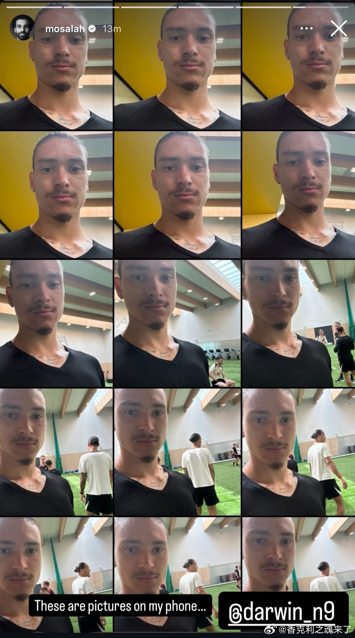 努涅斯拿了萨拉赫的手机一顿自拍  结果萨拉赫打开手机一看都是努子的照片 ​​​