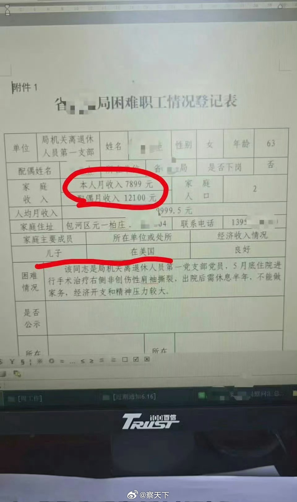 官方通报月入两万被登记困难职工安徽省药品监督管理局通报：近日，我局困难职工情况登