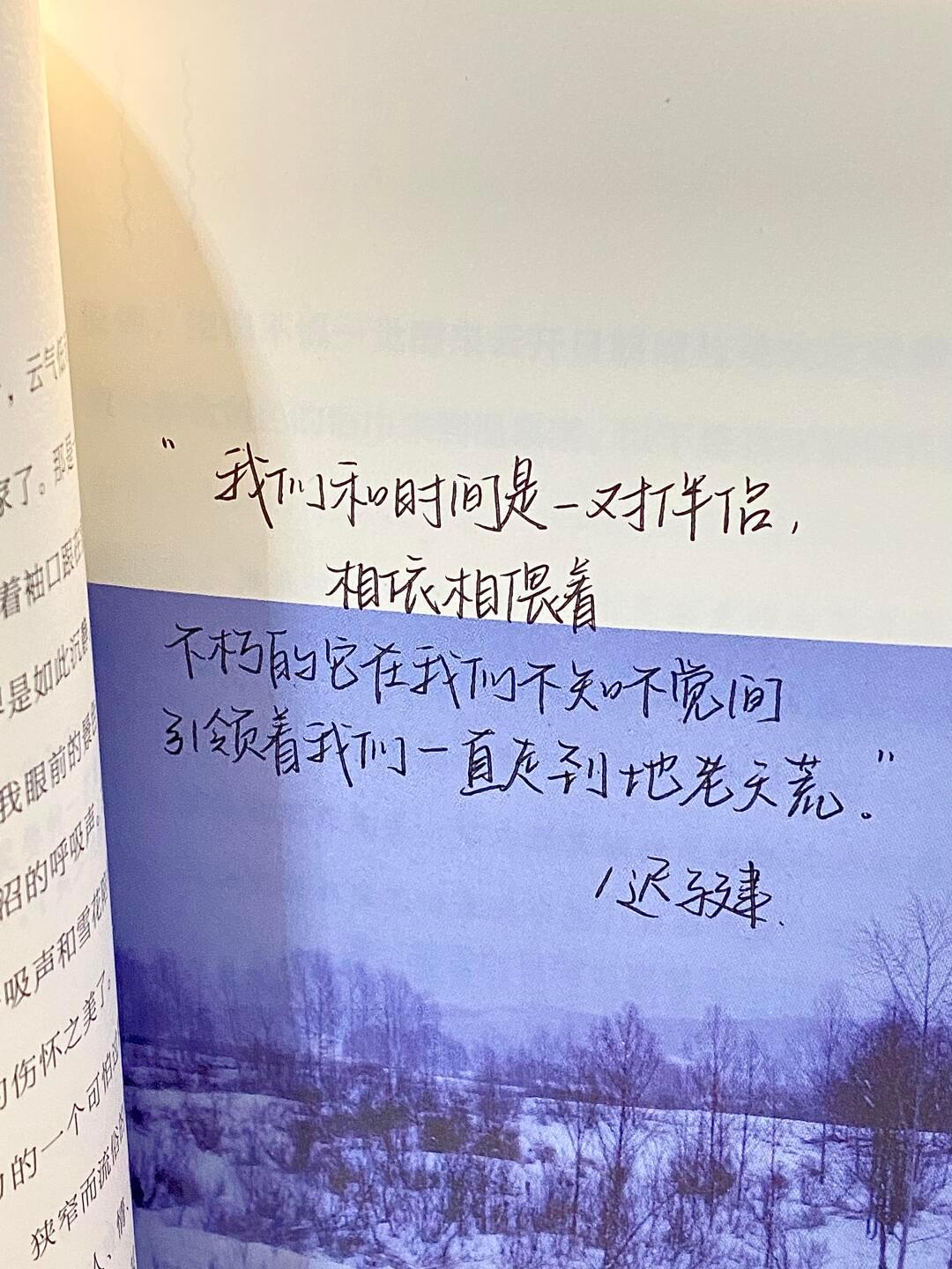 我们和时间是一对伴侣，相依相偎着，不朽的它会在我们不知不觉间，引领着我们一直走到