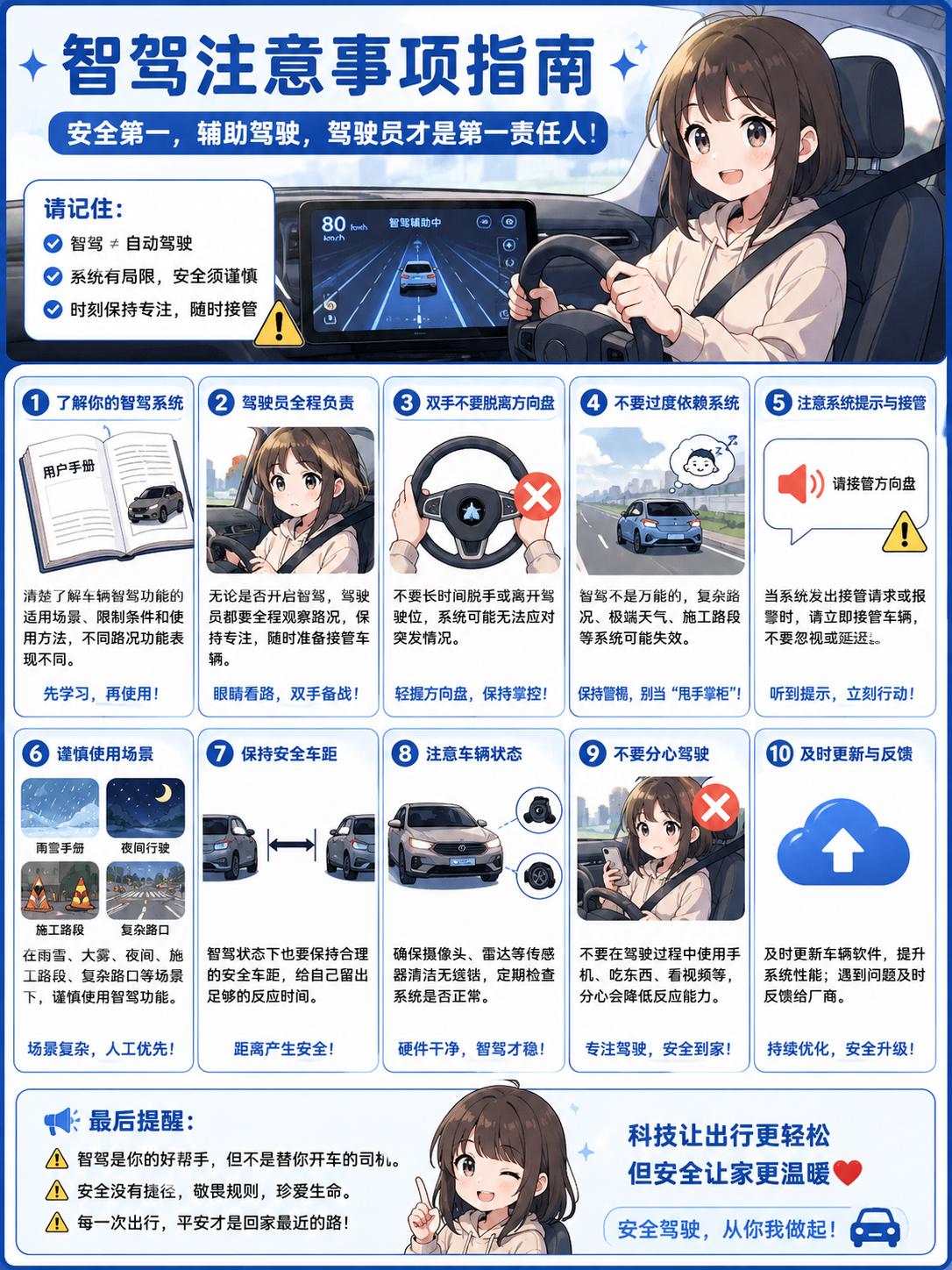 新手开车🚗《智驾注意事项指南》来了，赶快收藏！
现在很多车都开始宣传“高阶智驾