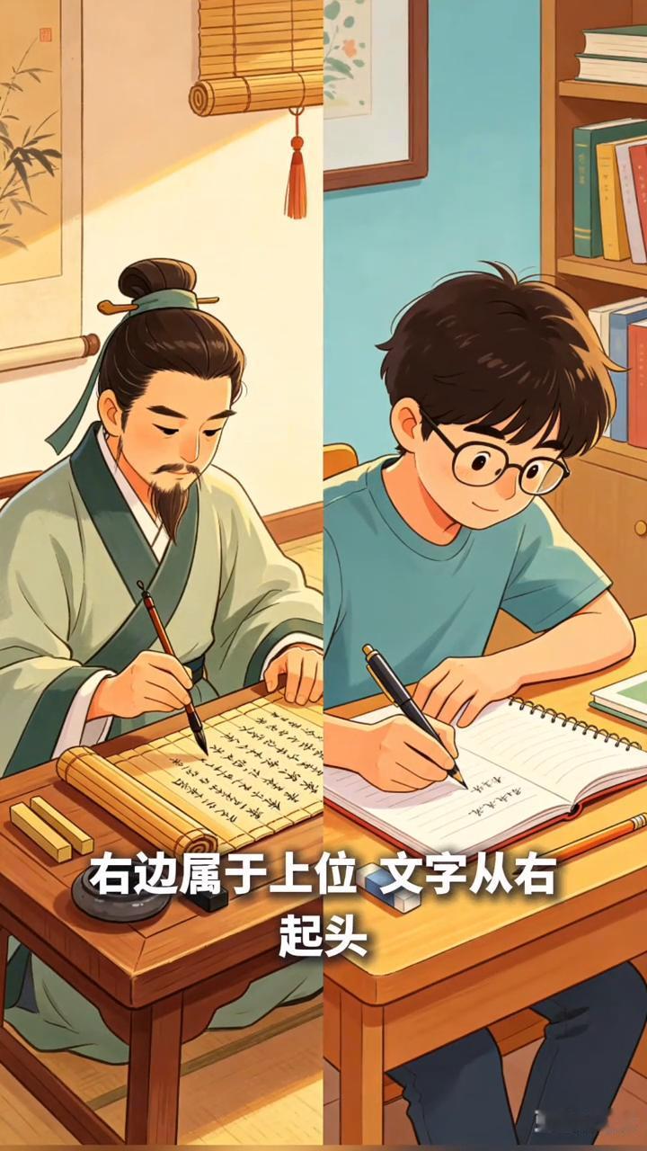 大家好，我是东哥。不少朋友写字看书的时候都会纳闷，为什么古时候写字看书都是从右往