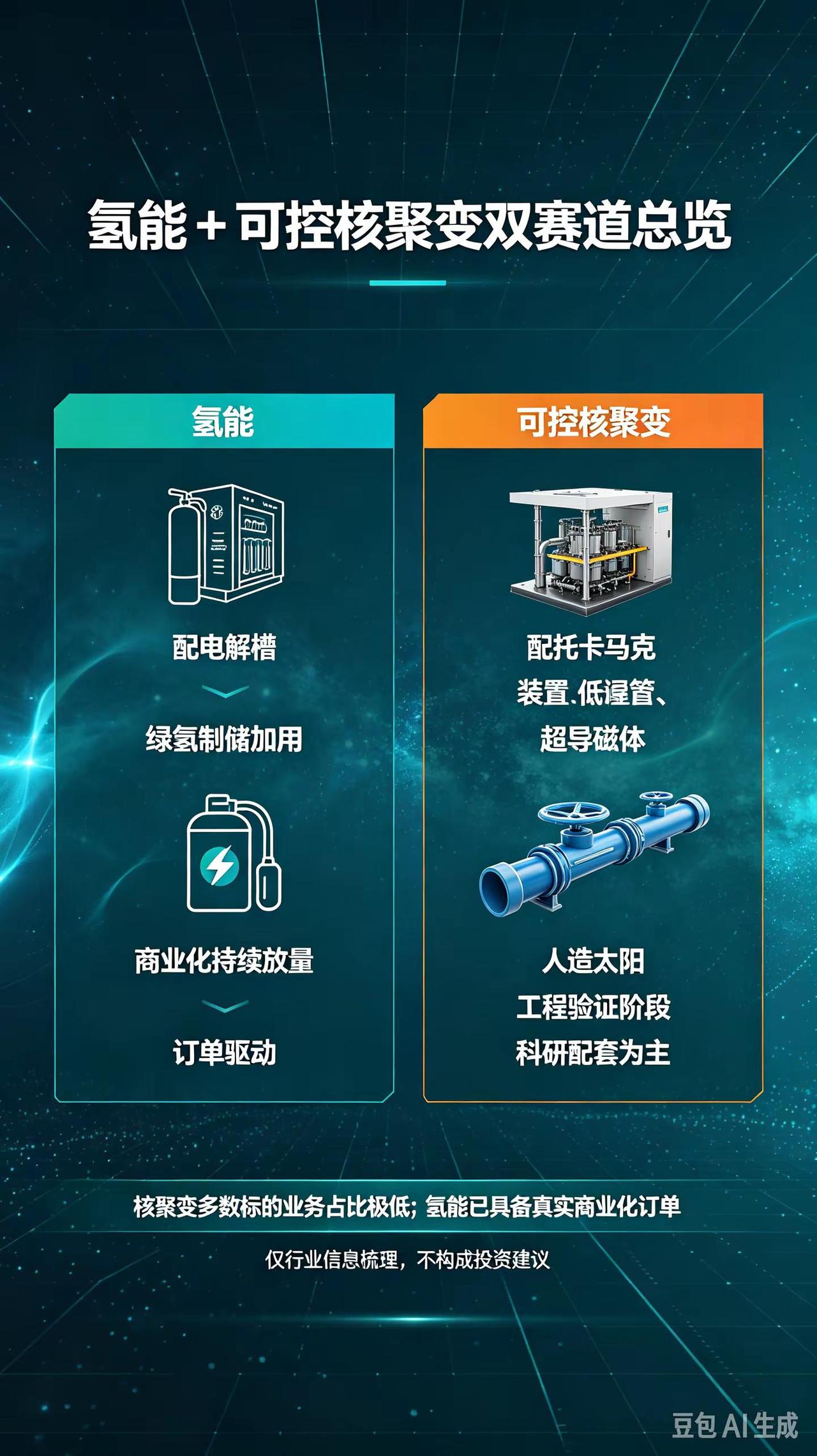 氢能 可控核聚变核心标的。氢能