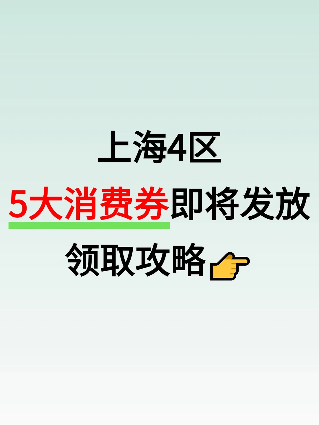 上海4区5大消费券即将发放！领取攻略👉